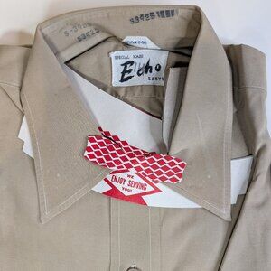 Echo Sanyo military tan long sleeve shirt Size Large (2)
